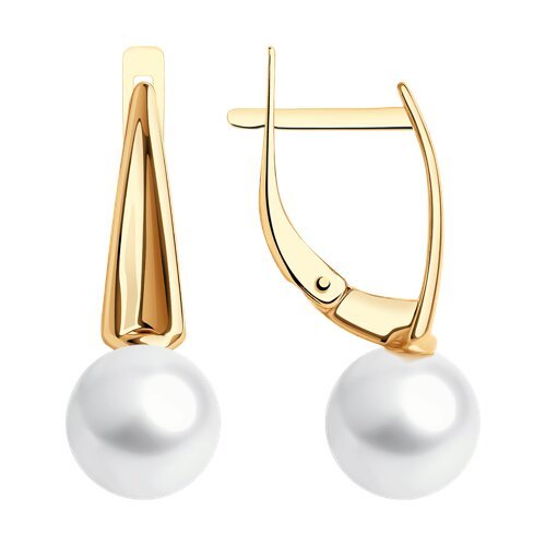 Серьги золотые пробы 585 с жемчугом (Арт.51-320-01910-1)