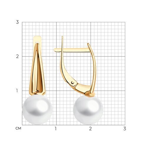 Серьги золотые пробы 585 с жемчугом (Арт.51-320-01910-1)