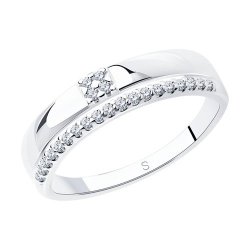 Кольцо из серебра с фианитами (Арт.94012213)