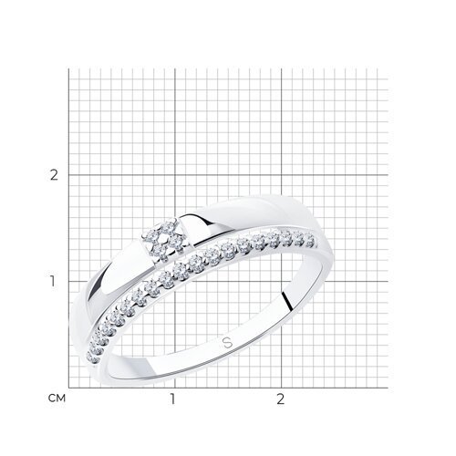 Кольцо из серебра с фианитами (Арт.94012213)