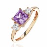 Кольцо золото с аметистом и фианитами «New Colour Charm» Estet (арт.01К3115366-1)