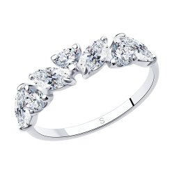 Кольцо из серебра с фианитами (Арт.94012848)