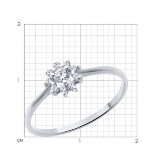 Кольцо из белого золота с фианитами «Снежное Сияние» Соколов (арт.52-110-02267-1)