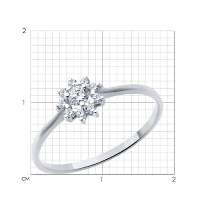 Кольцо из белого золота с фианитами «Снежное Сияние» Соколов (арт.52-110-02267-1)