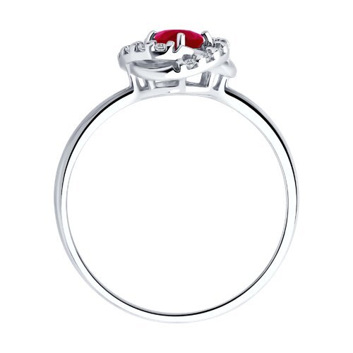 Кольцо из серебра с рубином и фианитами (Арт.64010004)