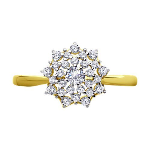 Кольцо из золота с фианитами «Солнечный Восход» SOKOLOV (арт.53-110-02020-1)