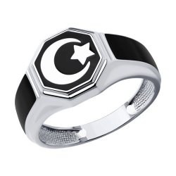 Кольцо из серебра с эмалью (Арт.94013732)