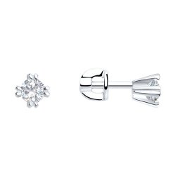 Серьги-пусеты из серебра с фианитами (Арт.94020546)