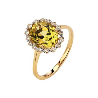 Кольцо золото с бриллиантами и кварцем «Garden Shine» Estet (арт.01К635922-4)