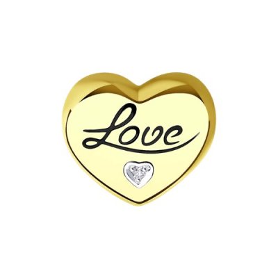 Кулон из золота с бриллиантом и эмалью «Love Heart» Соколов (арт.53-230-01327-1)