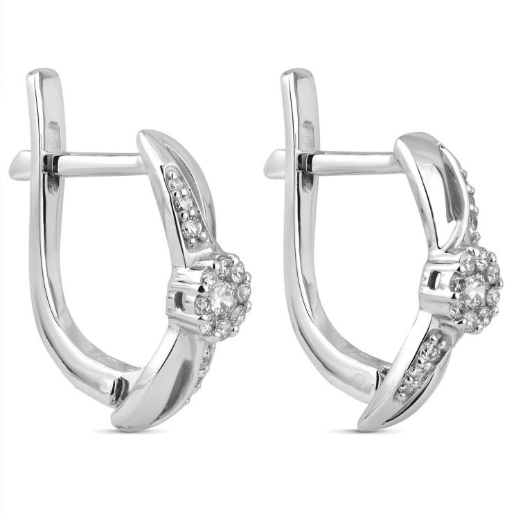 Серьги из золота с бриллиантом Русские Самоцветы (Арт.53461)