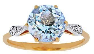 Кольцо из золота с бриллиантом и топазом Русские Самоцветы (Арт.88287)