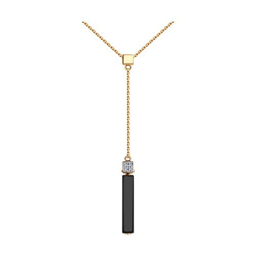 Колье из золота с бриллиантами и керамической вставкой (Арт.6075001)