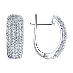 Серьги из серебра с фианитами (Арт.94024255)
