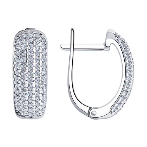 Серьги из серебра с фианитами (Арт.94024255)