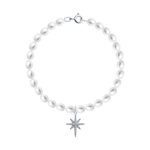 Браслет золотой пробы 585 с жемчугом (Арт.79-50010-3)