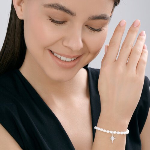 Браслет золотой пробы 585 с жемчугом (Арт.79-50010-3)