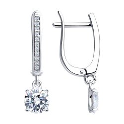 Серьги из серебра с фианитами (Арт.94025771)