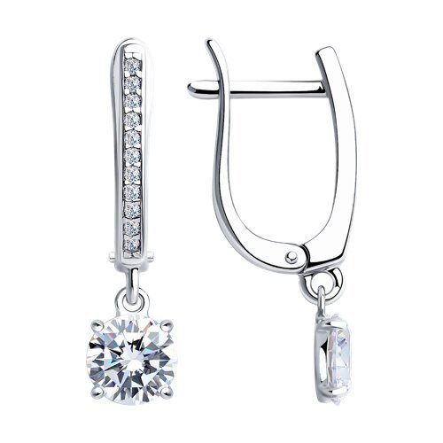 Серьги из серебра с фианитами (Арт.94025771)