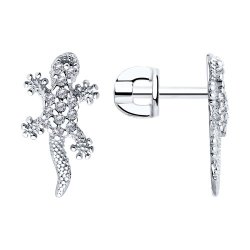 Серьги из серебра с фианитами (Арт.94025990)