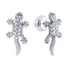 Серьги из серебра с фианитами «Играющая Ящерка» Соколов (арт.9402)