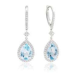 Серьги из золота с бриллиантом и топазом Русские Самоцветы (Арт.95942)