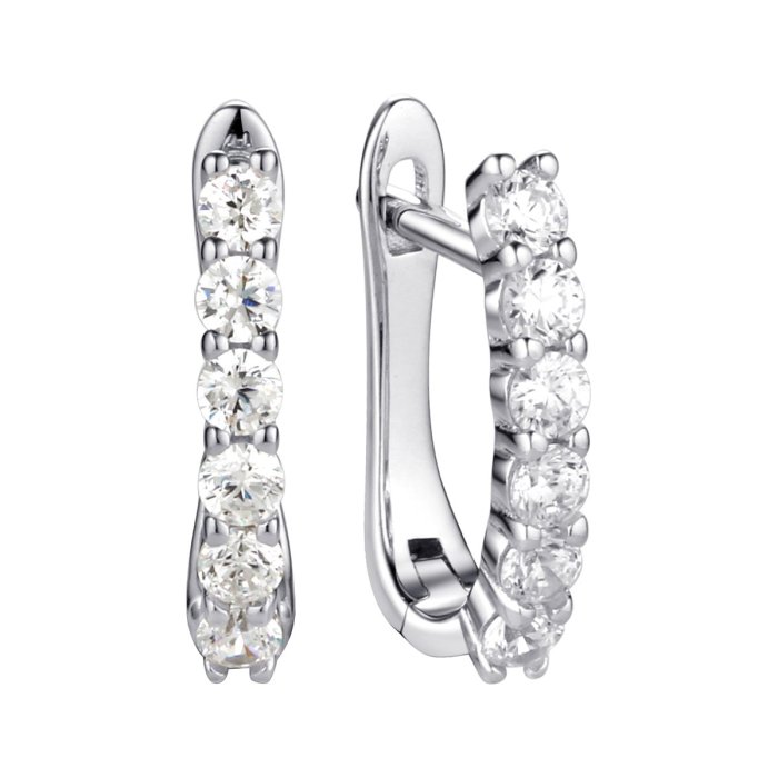 Серьги из серебра с фианитом (Арт.cz-e00684-x-w-x-x-w)