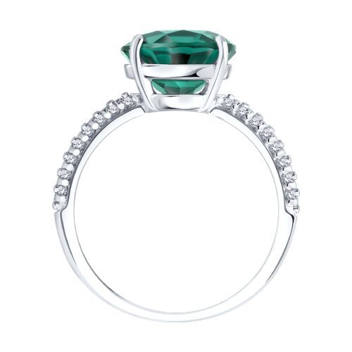 Кольцо из серебра с кварцем и фианитами (Арт.92014682)