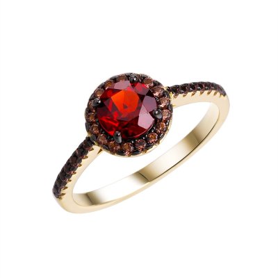 Кольцо из серебра с гранатом (Арт.cz-r00926-x-lb-pg-x-br)