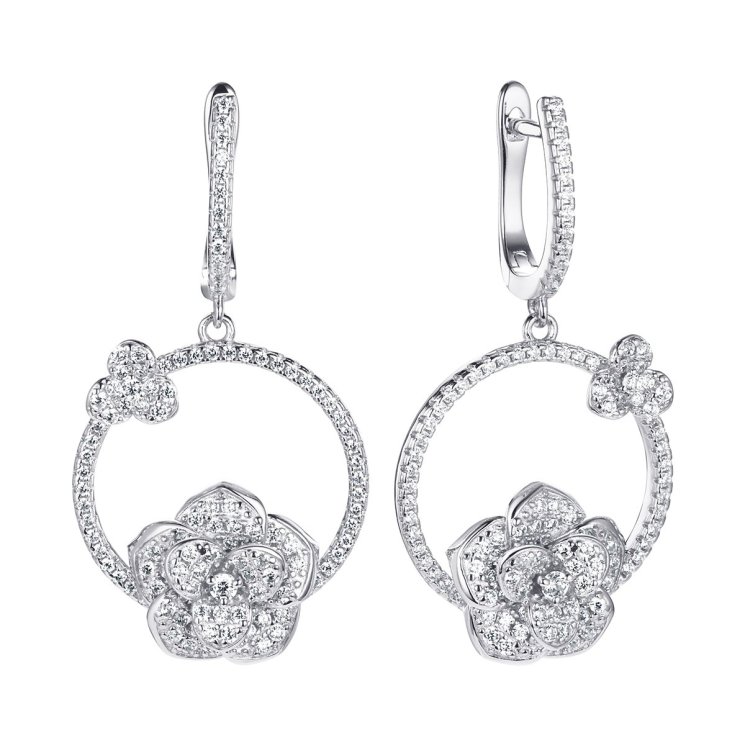 Серьги из серебра с фианитом (Арт.mp-e1030-1-x-w-w-x-w)