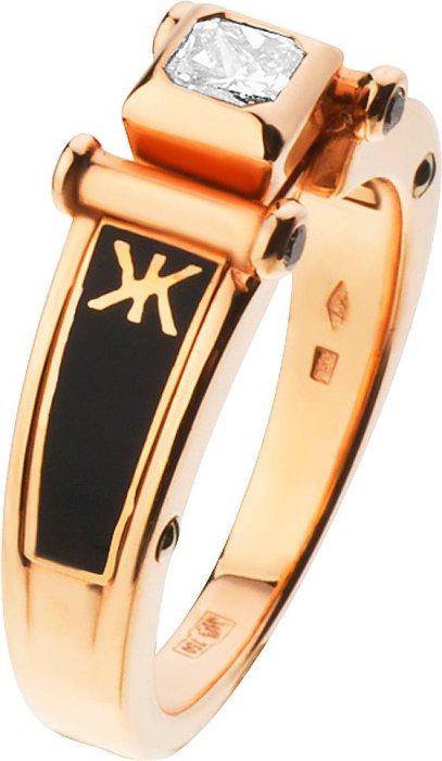 Кольцо из золота с бриллиантом и эмалью (Арт.4265dtklnor)