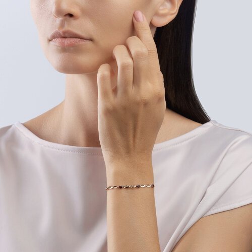 Браслет золотой с гранатом «Алый Вихрь» Соколов (арт.750244)