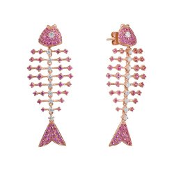 Серьги из золота с бриллиантом и сапфиром (Арт.e0003366a02_sr_ps_pink)