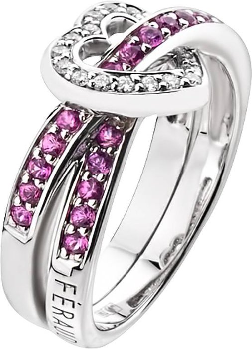 Кольцо из белого золота с бриллиантом и сапфиром (Арт.sa060gsb2)