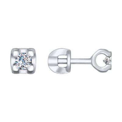 Серьги из белого золота с бриллиантами (Арт.1021242)