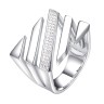Кольцо с фианитами Geometry «Urban Lines» Fresh Jewelry (арт.SL-R03340-X-W-X-X-W)