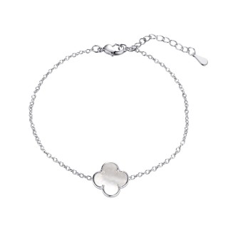 Браслет серебряный с жемчугом «Lucky Clover» Fresh Jewelry (арт.TC-B02028-X-W-PN-X-X)