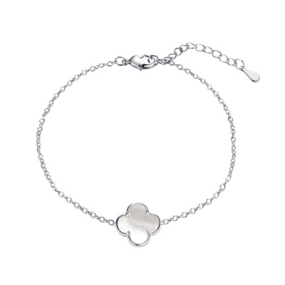 Браслет серебряный с жемчугом «Lucky Clover» Fresh Jewelry (арт.TC-B02028-X-W-PN-X-X)