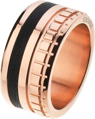 Кольцо из стали с кожей (Арт.zmr03046)