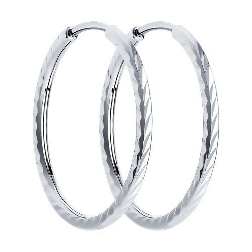 Серьги конго из серебра с алмазной гранью (Арт.94140070)