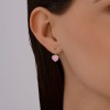 Серьги из серебра с фианитами и эмалью «Розовое Сердце» Соколов (арт.2202)