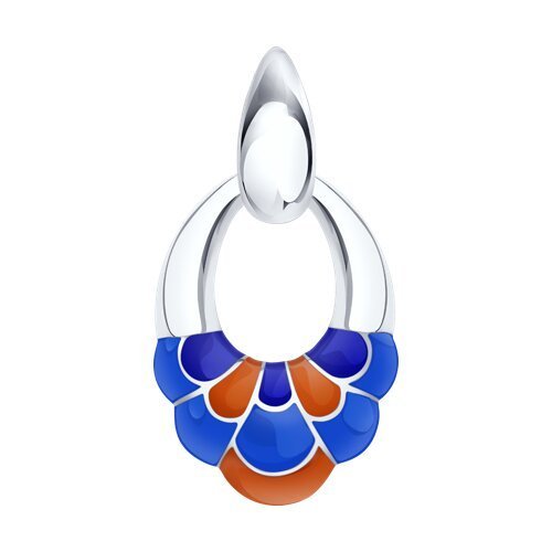 Кулон серебряный с эмалью «Морской Ветер» Соколов (арт.0031)