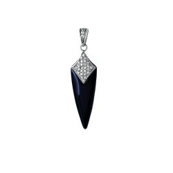 Кулон из серебра с керамикой и куб. цирконием (Арт.tc-p00095-vl-w-x-x-w)