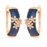 Серьги серебряные с керамикой и фианитами «Midnight Blossom» Fresh Jewelry (арт.TM-E00451-Вl-G-X-X-W)
