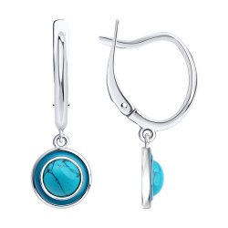 Серьги из серебра с бирюзой (Арт.94-321-02367-1)