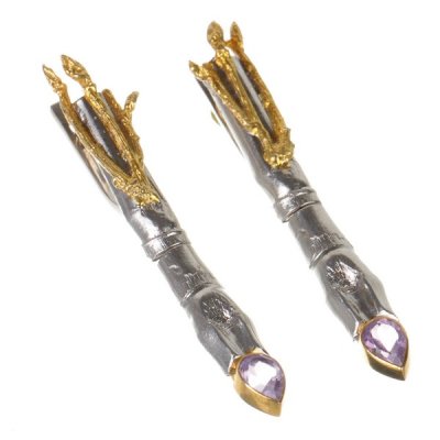 Серебряные серьги BEAVERS с аметистом 2111a