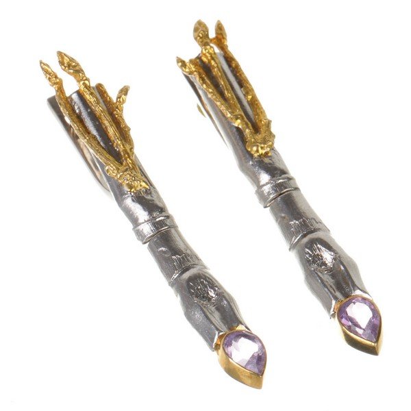 Серебряные серьги BEAVERS с аметистом 2111a