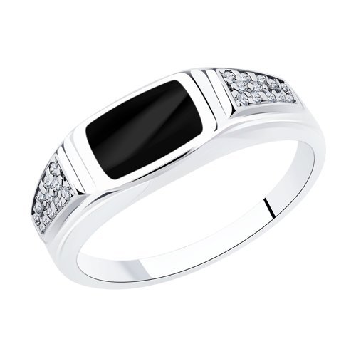 Кольцо из серебра с эмалью и фианитами (Арт.94012410)