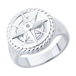Кольцо из серебра с фианитом (Арт.94014441)
