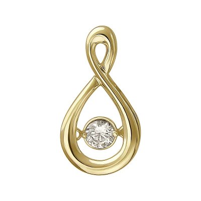 Кулон золотой с фианитом «Золотой Импульс» Estet (арт.01П137962)